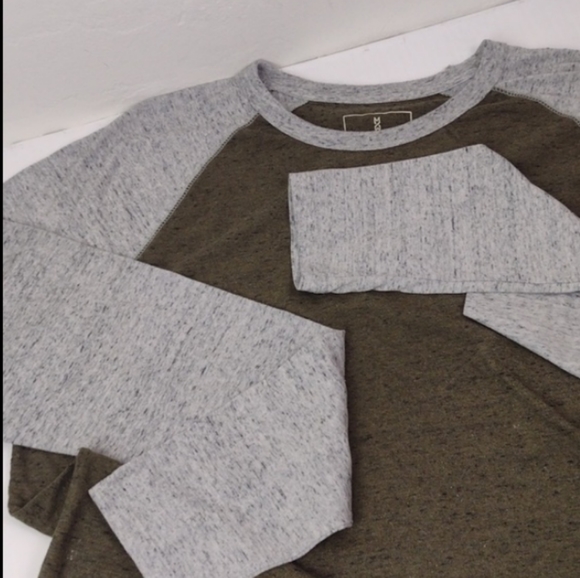 Mutual Weave Dark Sage Green Gray-Long-Sleeve Baseball Tee Jersey Shirt XL - Picture 12 of 12
